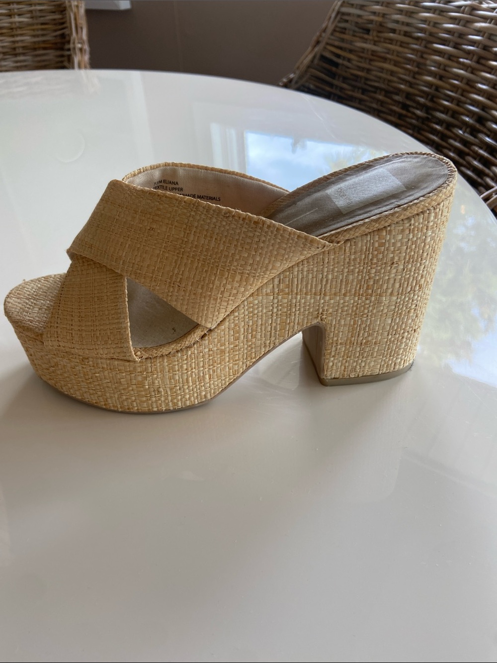 Dolce Vita Natural Woven Cross‑Band Slide Mules - Picture 2 of 5